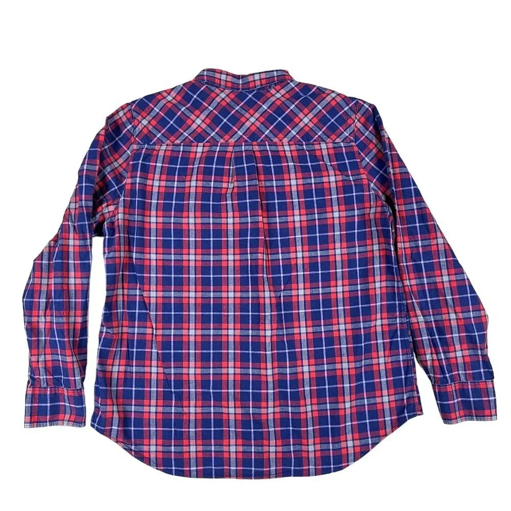 J.Crew Womens Boy Fit Flannel Long Sleeve Casual Button‎ Down Shirt Size XL